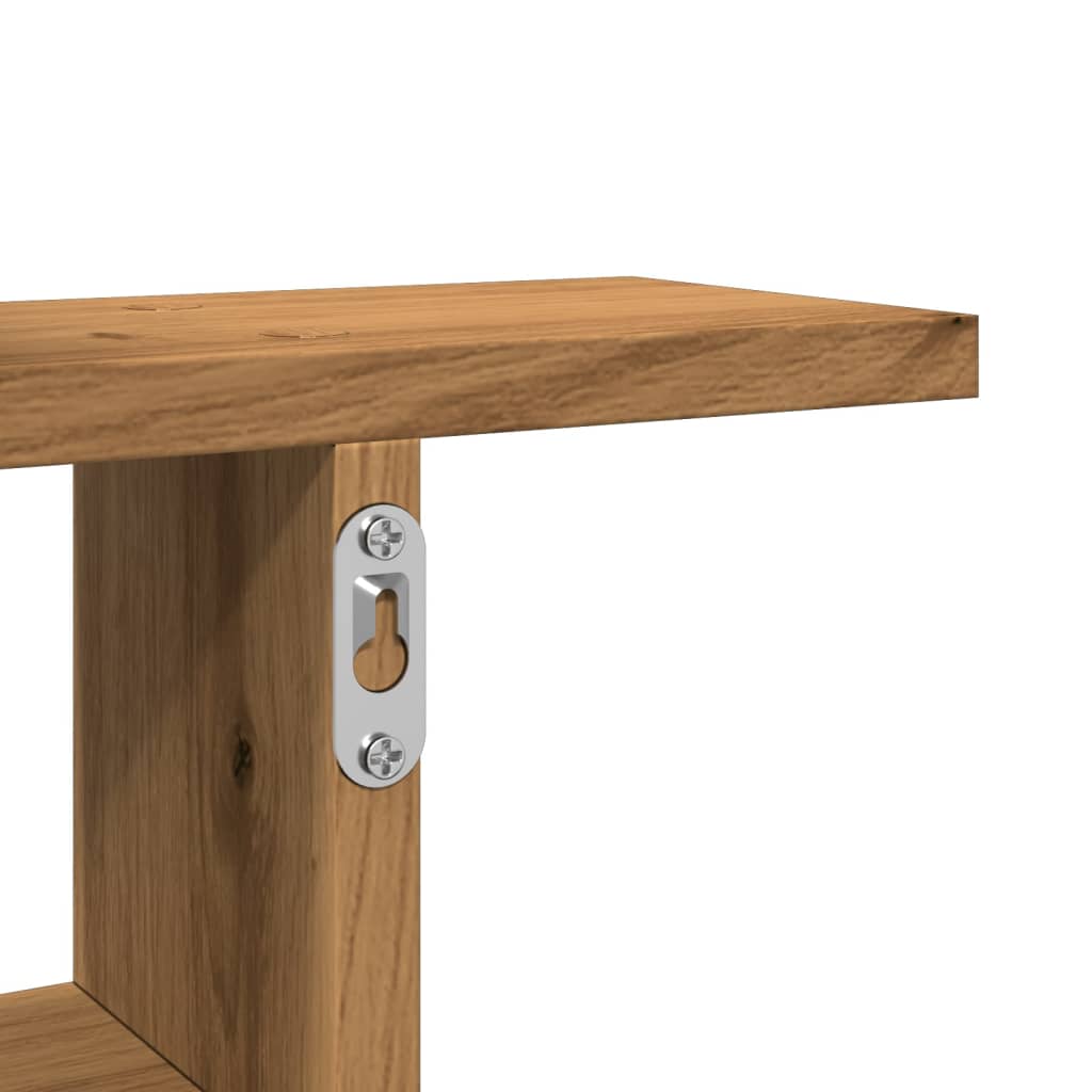 Wandschappen 2 st 38x12x38 cm bewerkt hout artisanaal eiken is nu te koop bij PeponiXL, paradijselijk wonen!