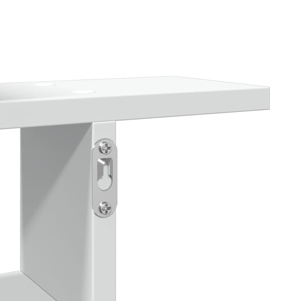 Wandschappen 2 st 50x12x50 cm bewerkt hout wit is nu te koop bij PeponiXL, paradijselijk wonen!
