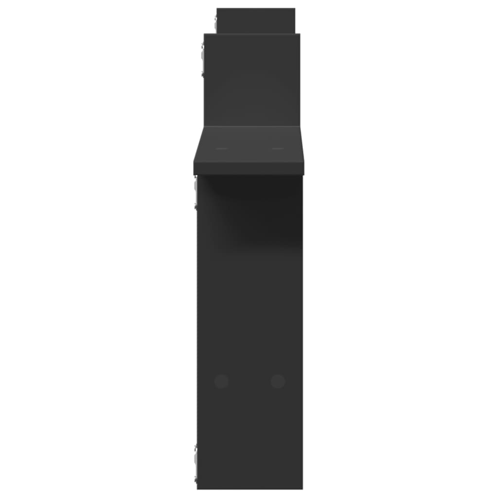 Wandschappen 2 st 50x12x50 cm bewerkt hout zwart is nu te koop bij PeponiXL, paradijselijk wonen!