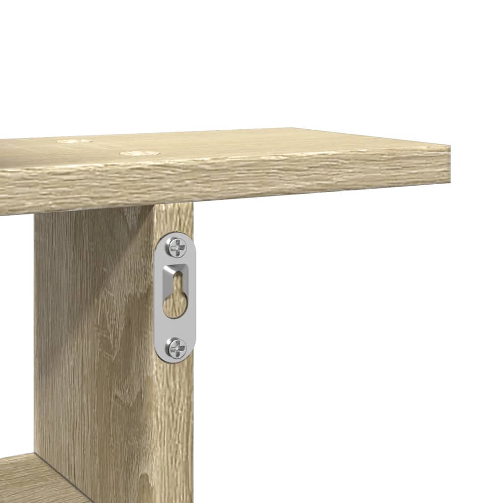 Wandschappen 2 st 50x12x50 cm bewerkt hout sonoma eikenkleurig is nu te koop bij PeponiXL, paradijselijk wonen!