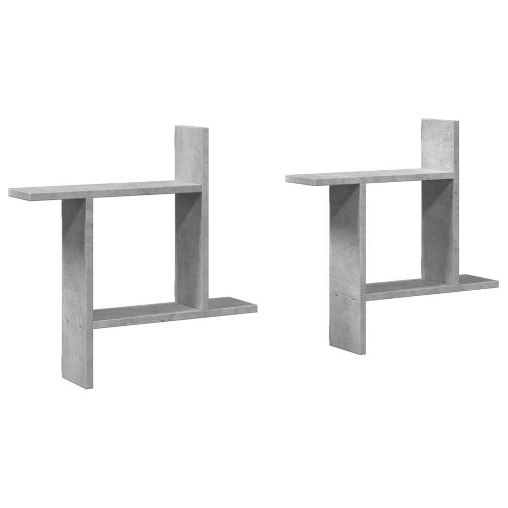 Wandschappen 2 st 50x12x50 cm bewerkt hout betongrijs is nu te koop bij PeponiXL, paradijselijk wonen!