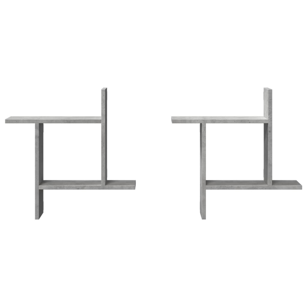 Wandschappen 2 st 50x12x50 cm bewerkt hout betongrijs is nu te koop bij PeponiXL, paradijselijk wonen!