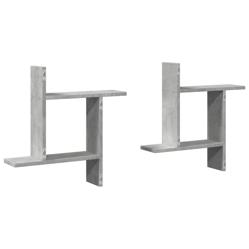 Wandschappen 2 st 50x12x50 cm bewerkt hout betongrijs is nu te koop bij PeponiXL, paradijselijk wonen!