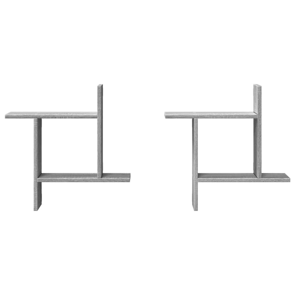 Wandschappen 2 st 50x12x50 cm bewerkt hout grijs sonoma eiken is nu te koop bij PeponiXL, paradijselijk wonen!