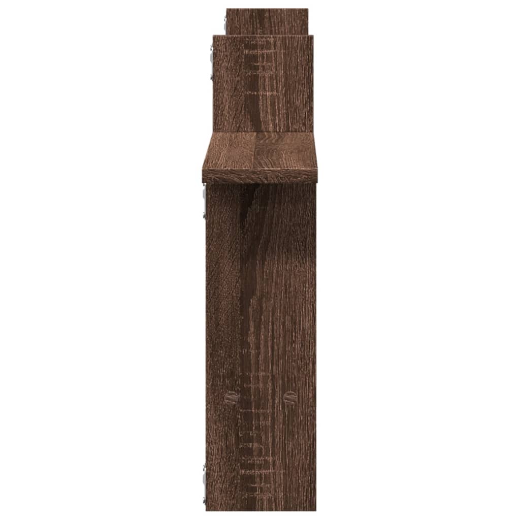Wandschappen 2 st 50x12x50 cm bewerkt hout bruin eikenkleurig is nu te koop bij PeponiXL, paradijselijk wonen!