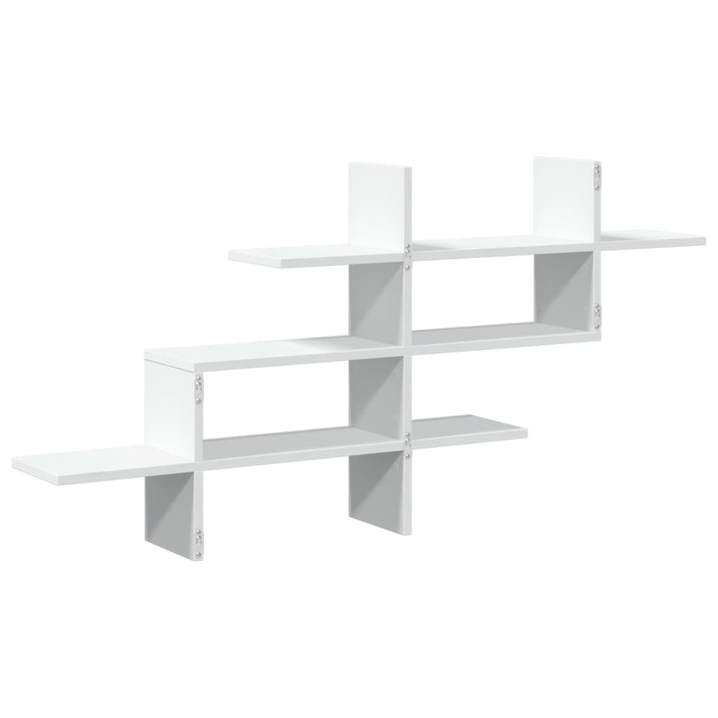 Wandschap 124,5x18x60,5 cm bewerkt hout wit is nu te koop bij PeponiXL, paradijselijk wonen!