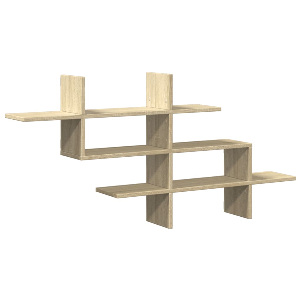 Wandschap 124,5x18x60,5 cm bewerkt hout sonoma eikenkleurig is nu te koop bij PeponiXL, paradijselijk wonen!