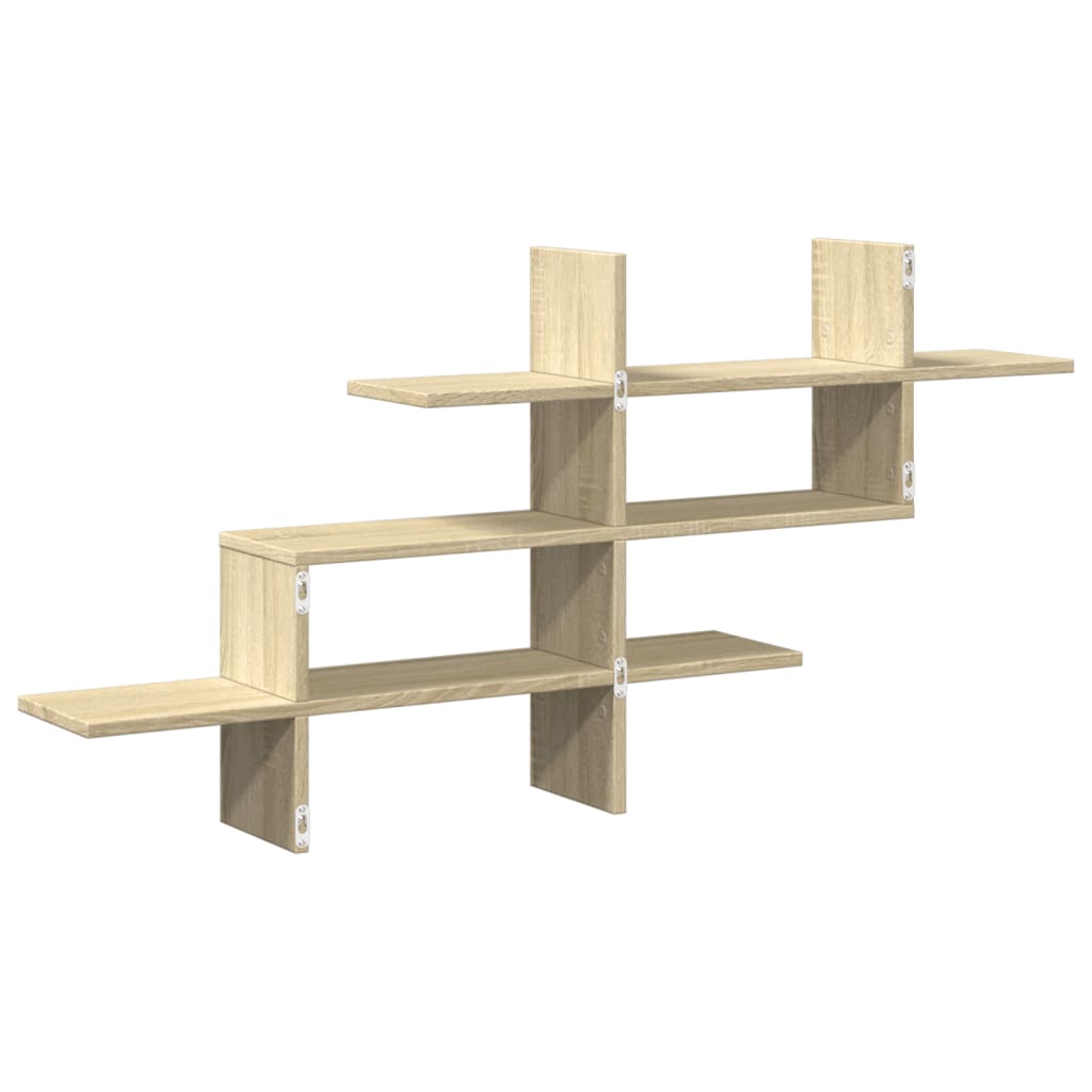 Wandschap 124,5x18x60,5 cm bewerkt hout sonoma eikenkleurig is nu te koop bij PeponiXL, paradijselijk wonen!