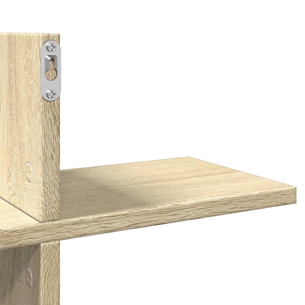 Wandschap 124,5x18x60,5 cm bewerkt hout sonoma eikenkleurig is nu te koop bij PeponiXL, paradijselijk wonen!