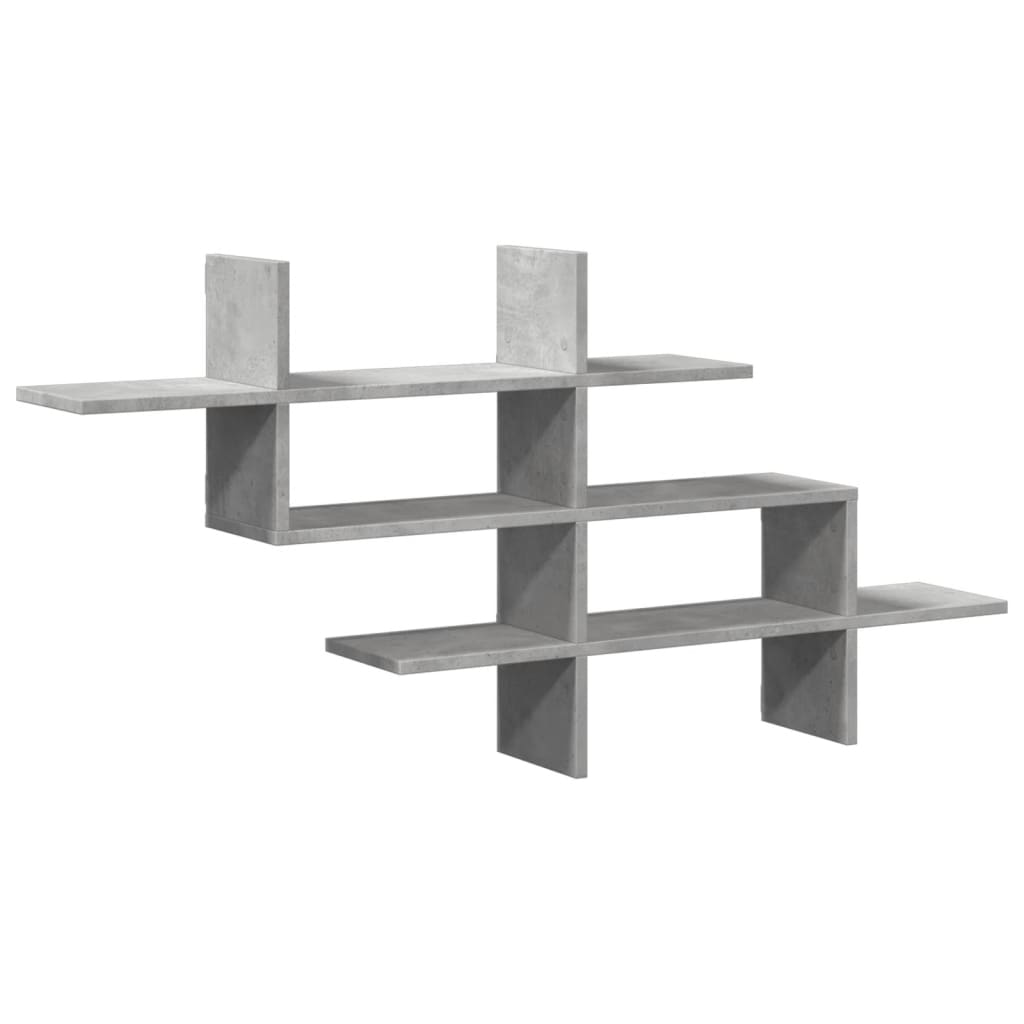 Wandschap 124,5x18x60,5 cm bewerkt hout betongrijs is nu te koop bij PeponiXL, paradijselijk wonen!