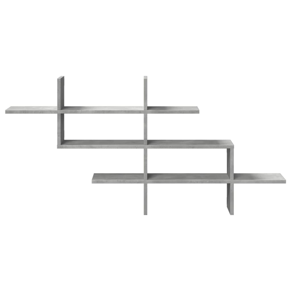 Wandschap 124,5x18x60,5 cm bewerkt hout betongrijs is nu te koop bij PeponiXL, paradijselijk wonen!