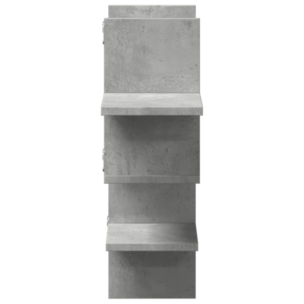 Wandschap 124,5x18x60,5 cm bewerkt hout betongrijs is nu te koop bij PeponiXL, paradijselijk wonen!