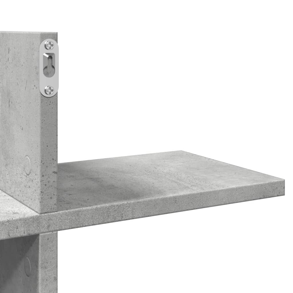 Wandschap 124,5x18x60,5 cm bewerkt hout betongrijs is nu te koop bij PeponiXL, paradijselijk wonen!