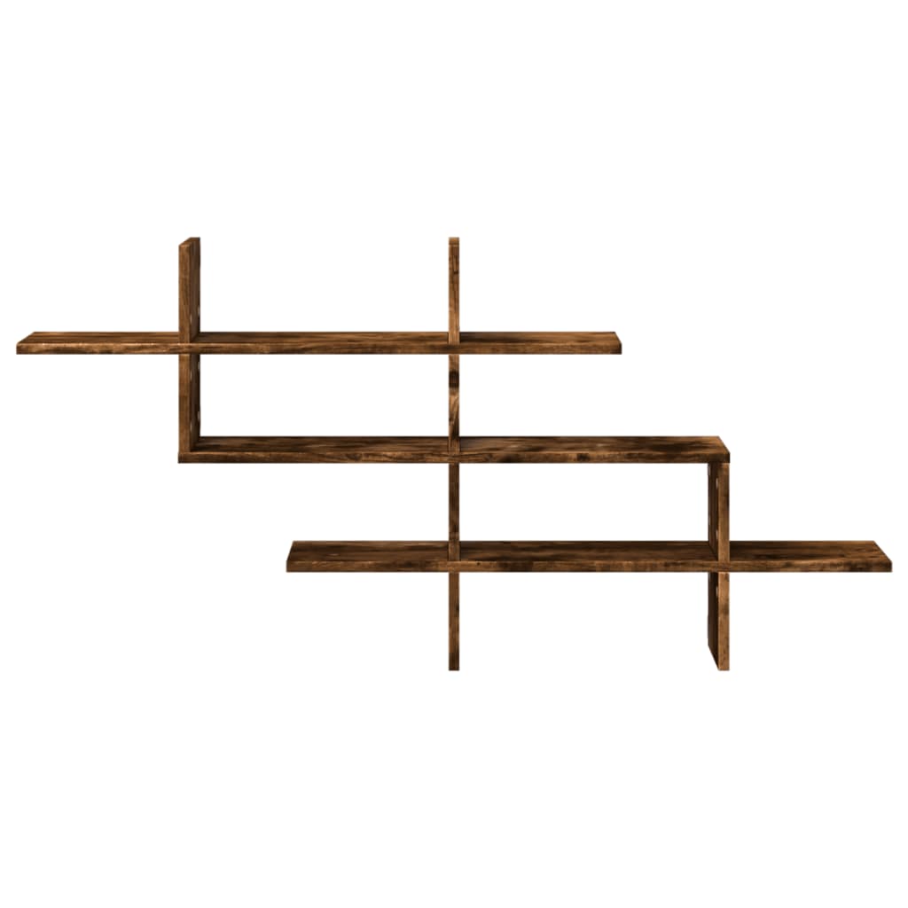 Wandschap 124,5x18x60,5 cm bewerkt hout gerookt eikenkleurig is nu te koop bij PeponiXL, paradijselijk wonen!