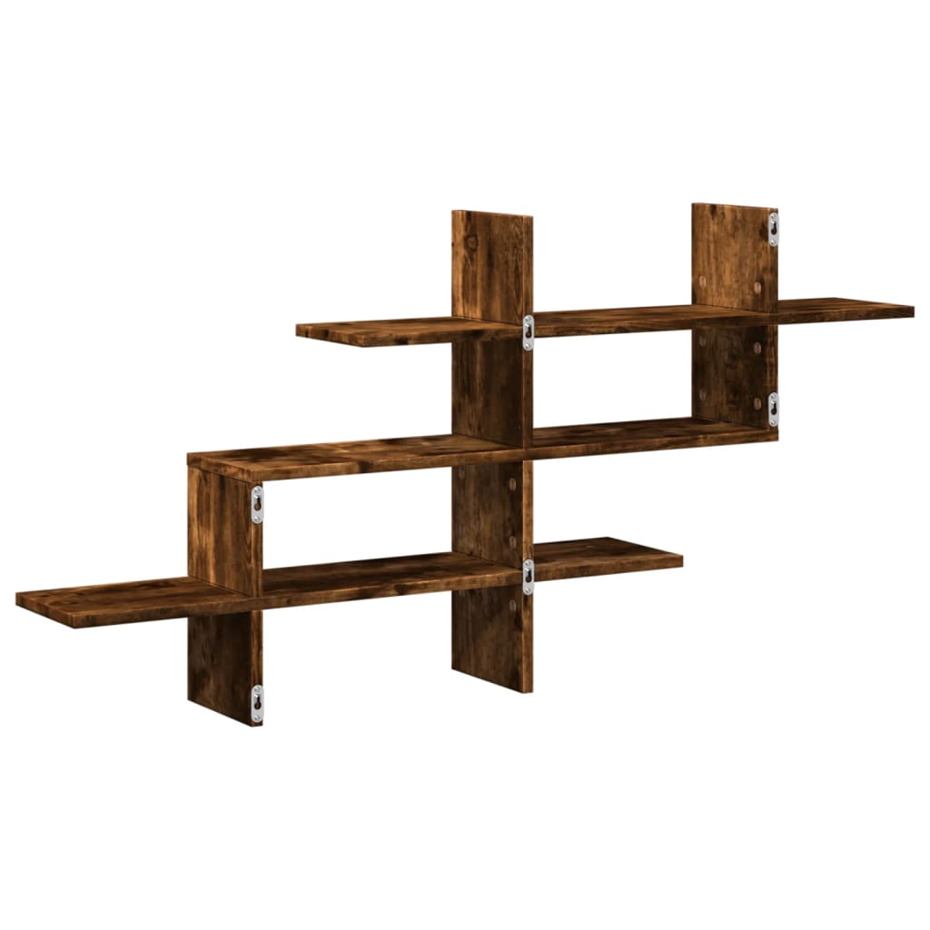 Wandschap 124,5x18x60,5 cm bewerkt hout gerookt eikenkleurig is nu te koop bij PeponiXL, paradijselijk wonen!