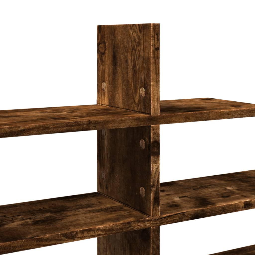 Wandschap 124,5x18x60,5 cm bewerkt hout gerookt eikenkleurig is nu te koop bij PeponiXL, paradijselijk wonen!