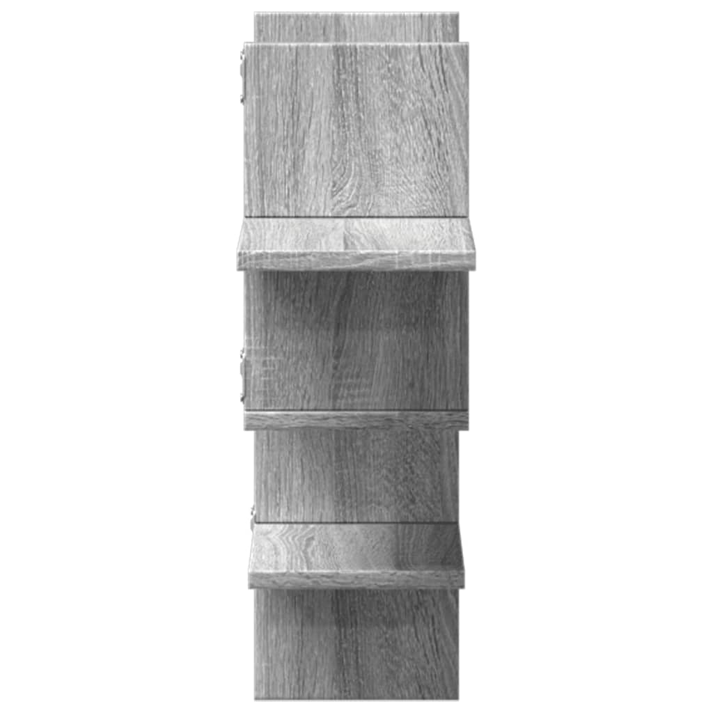 Wandschap 124,5x18x60,5 cm bewerkt hout grijs sonoma eikenkleur is nu te koop bij PeponiXL, paradijselijk wonen!