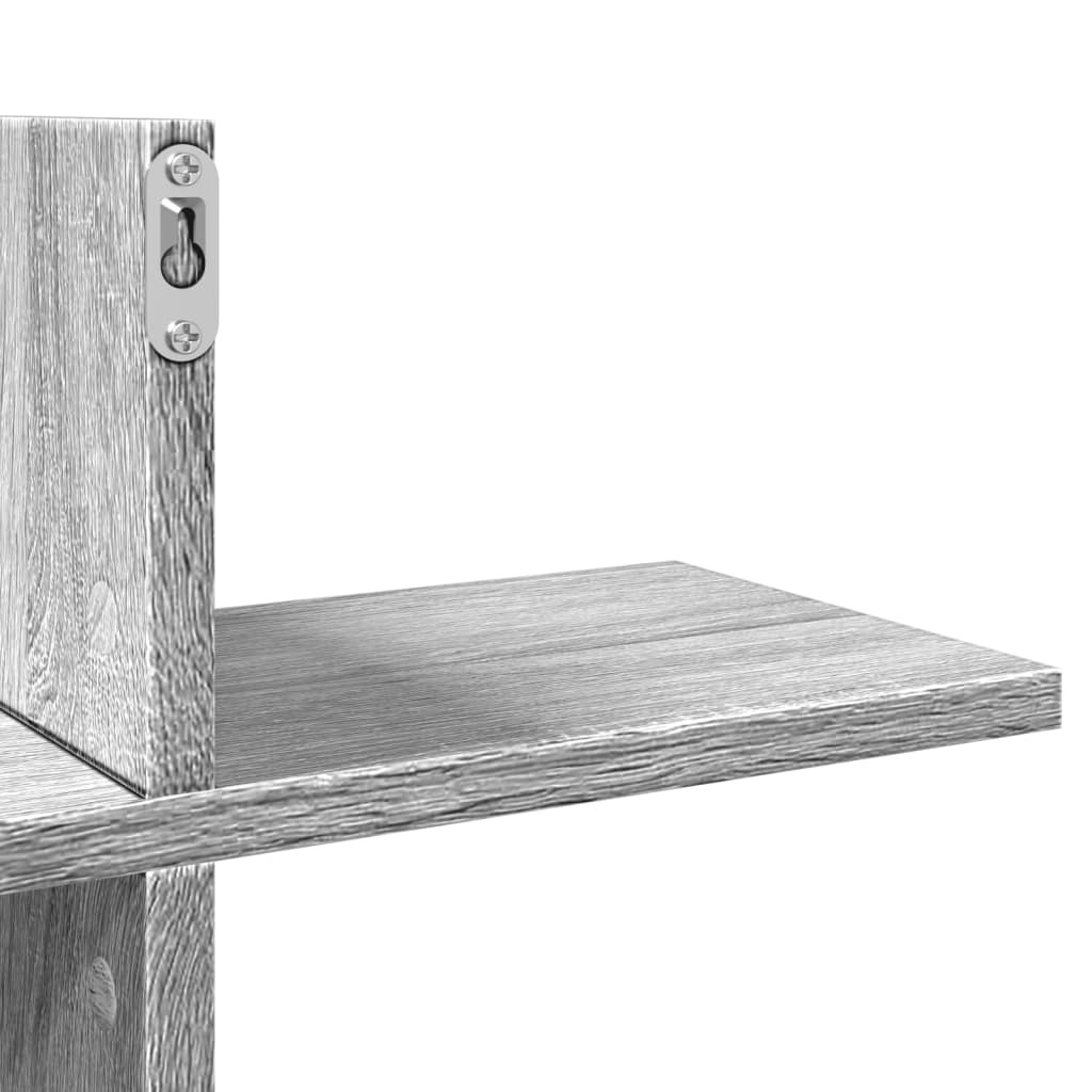 Wandschap 124,5x18x60,5 cm bewerkt hout grijs sonoma eikenkleur is nu te koop bij PeponiXL, paradijselijk wonen!
