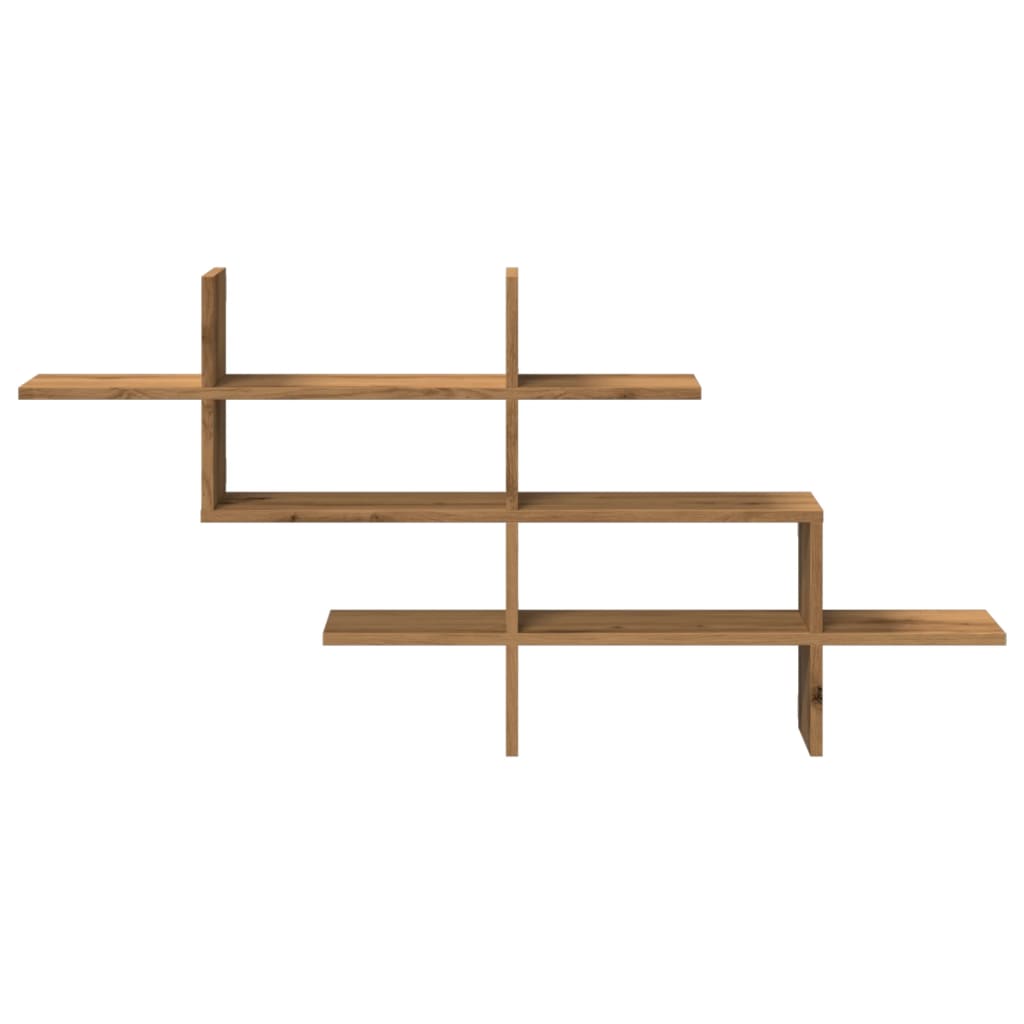 Wandschap 124,5x18x60,5 cm bewerkt hout artisanaal eikenkleurig is nu te koop bij PeponiXL, paradijselijk wonen!