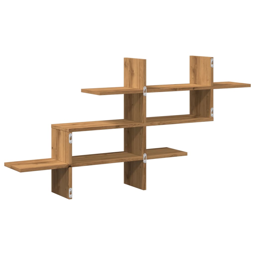 Wandschap 124,5x18x60,5 cm bewerkt hout artisanaal eikenkleurig is nu te koop bij PeponiXL, paradijselijk wonen!