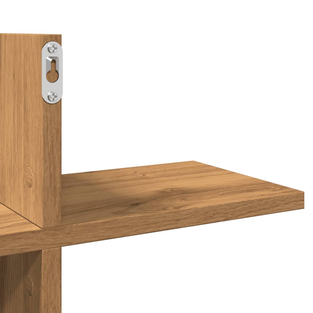 Wandschap 124,5x18x60,5 cm bewerkt hout artisanaal eikenkleurig is nu te koop bij PeponiXL, paradijselijk wonen!