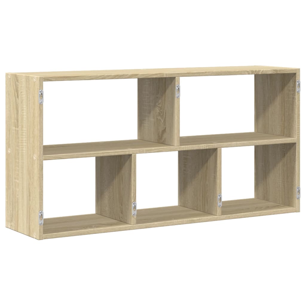 Wandschap 100x25x50 cm bewerkt hout sonoma eikenkleurig is nu te koop bij PeponiXL, paradijselijk wonen!