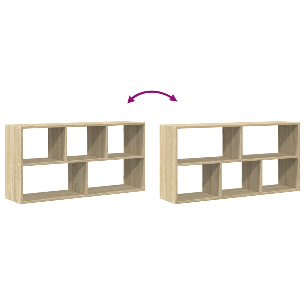 Wandschap 100x25x50 cm bewerkt hout sonoma eikenkleurig is nu te koop bij PeponiXL, paradijselijk wonen!