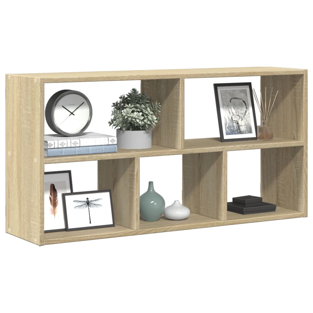 Wandschap 100x25x50 cm bewerkt hout sonoma eikenkleurig is nu te koop bij PeponiXL, paradijselijk wonen!