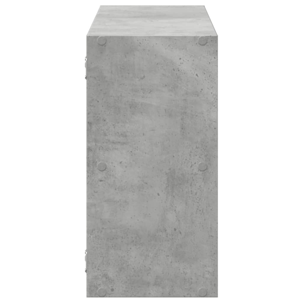 Wandschap 100x25x50 cm bewerkt hout betongrijs is nu te koop bij PeponiXL, paradijselijk wonen!