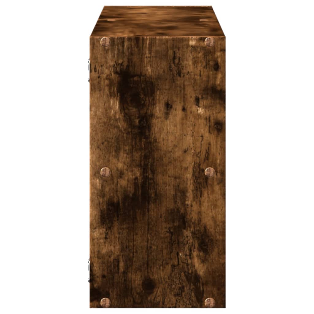 Wandschap 100x25x50 cm bewerkt hout gerookt eikenkleurig is nu te koop bij PeponiXL, paradijselijk wonen!