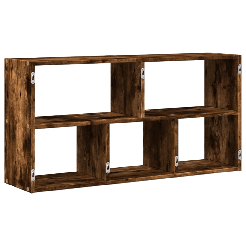 Wandschap 100x25x50 cm bewerkt hout gerookt eikenkleurig is nu te koop bij PeponiXL, paradijselijk wonen!