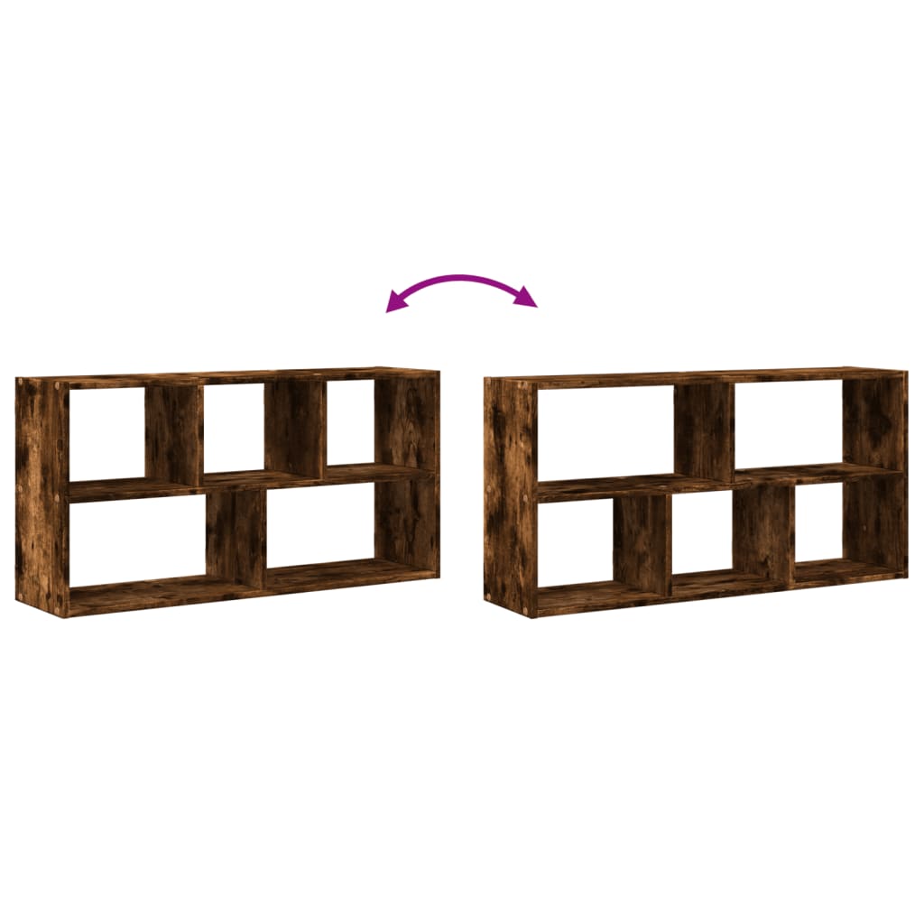 Wandschap 100x25x50 cm bewerkt hout gerookt eikenkleurig is nu te koop bij PeponiXL, paradijselijk wonen!