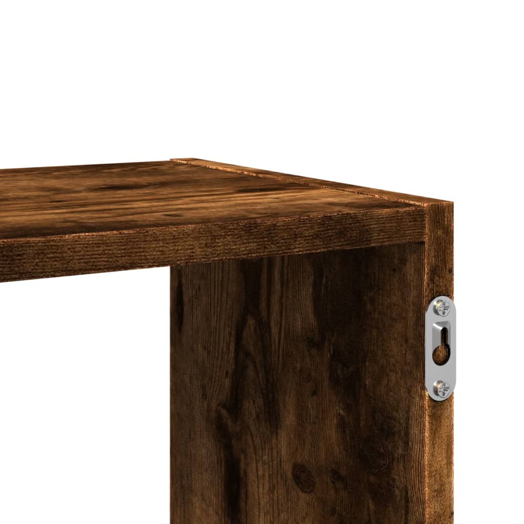 Wandschap 100x25x50 cm bewerkt hout gerookt eikenkleurig is nu te koop bij PeponiXL, paradijselijk wonen!