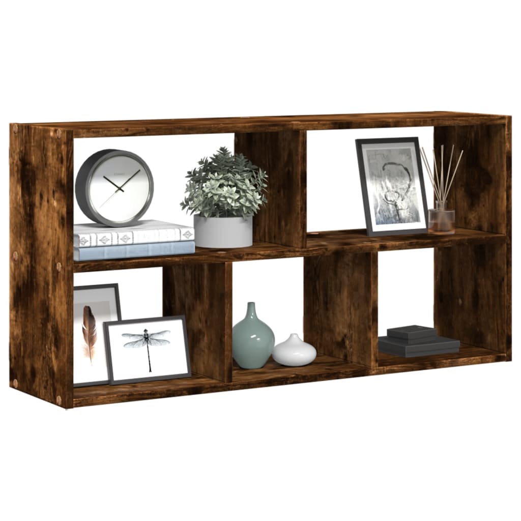 Wandschap 100x25x50 cm bewerkt hout gerookt eikenkleurig is nu te koop bij PeponiXL, paradijselijk wonen!