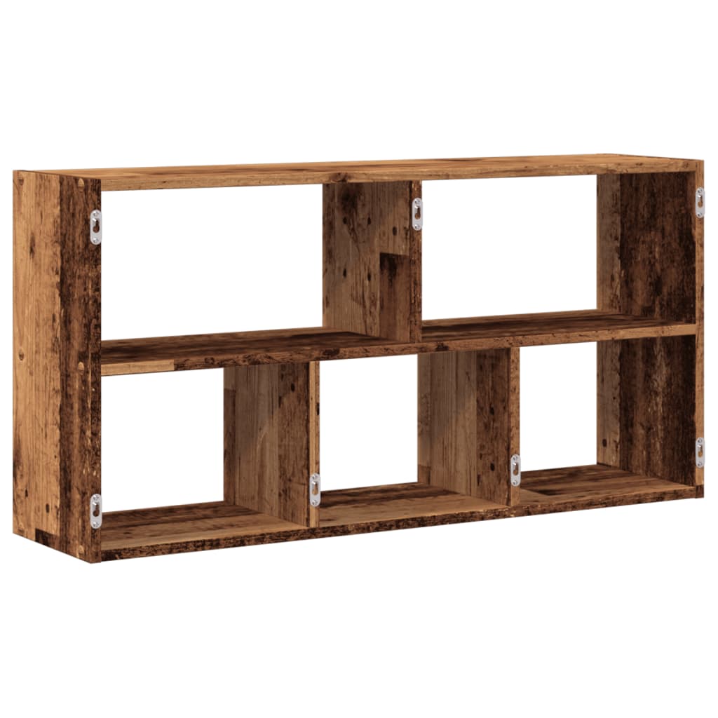 Wandschap 100x25x50 cm bewerkt hout oud houtkleurig is nu te koop bij PeponiXL, paradijselijk wonen!