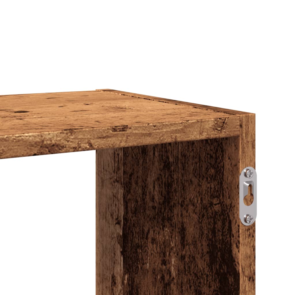Wandschap 100x25x50 cm bewerkt hout oud houtkleurig is nu te koop bij PeponiXL, paradijselijk wonen!