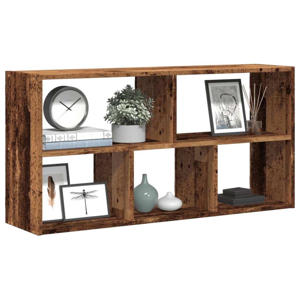 Wandschap 100x25x50 cm bewerkt hout oud houtkleurig is nu te koop bij PeponiXL, paradijselijk wonen!