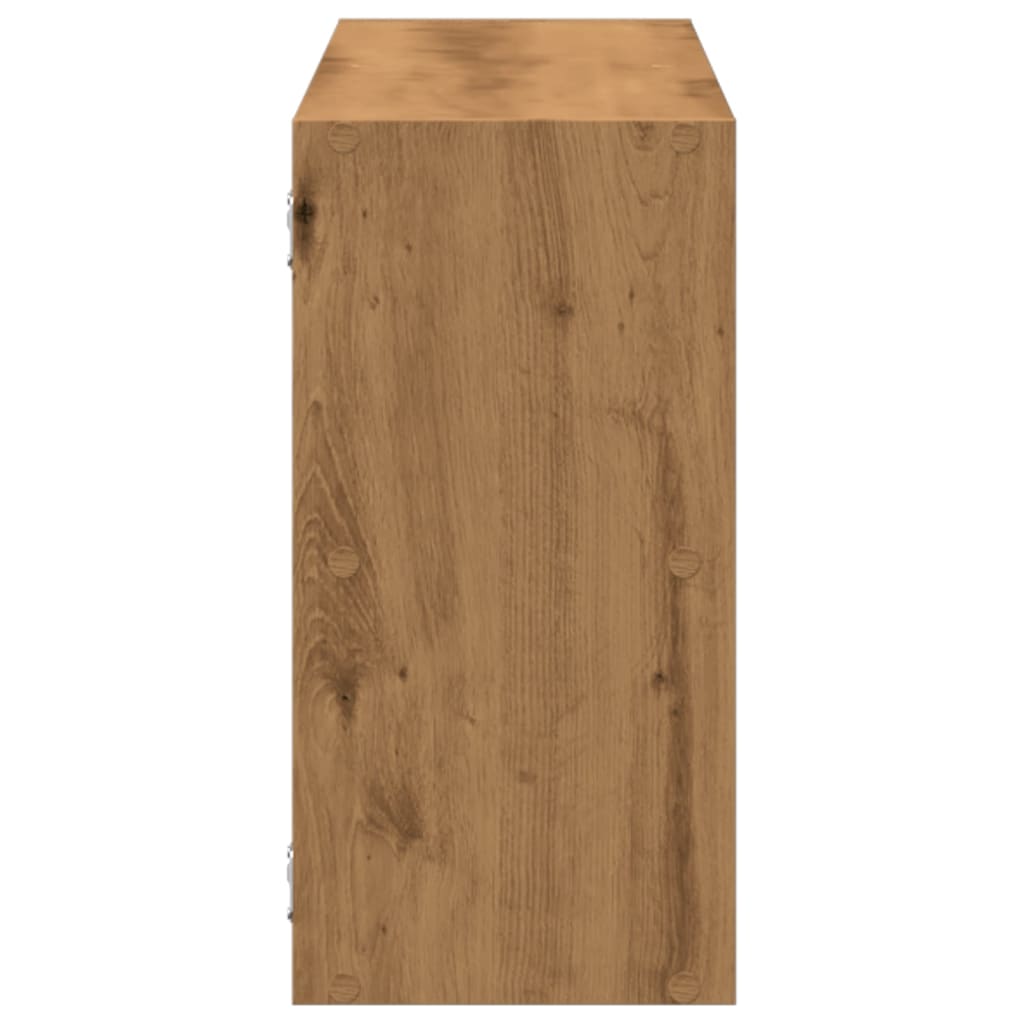 Wandschap 100x25x50 cm bewerkt hout artisanaal eikenkleurig is nu te koop bij PeponiXL, paradijselijk wonen!