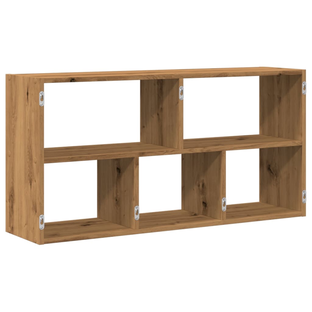 Wandschap 100x25x50 cm bewerkt hout artisanaal eikenkleurig is nu te koop bij PeponiXL, paradijselijk wonen!