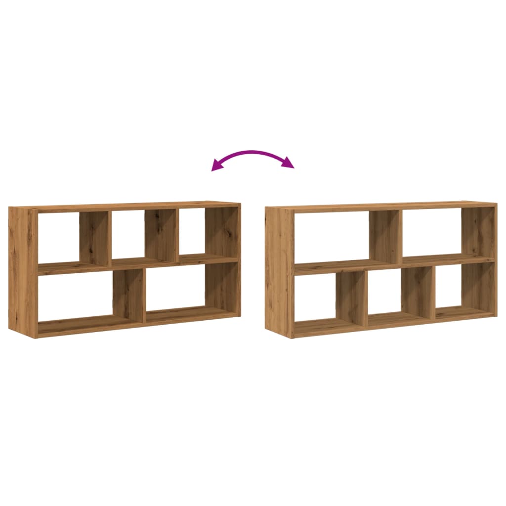 Wandschap 100x25x50 cm bewerkt hout artisanaal eikenkleurig is nu te koop bij PeponiXL, paradijselijk wonen!