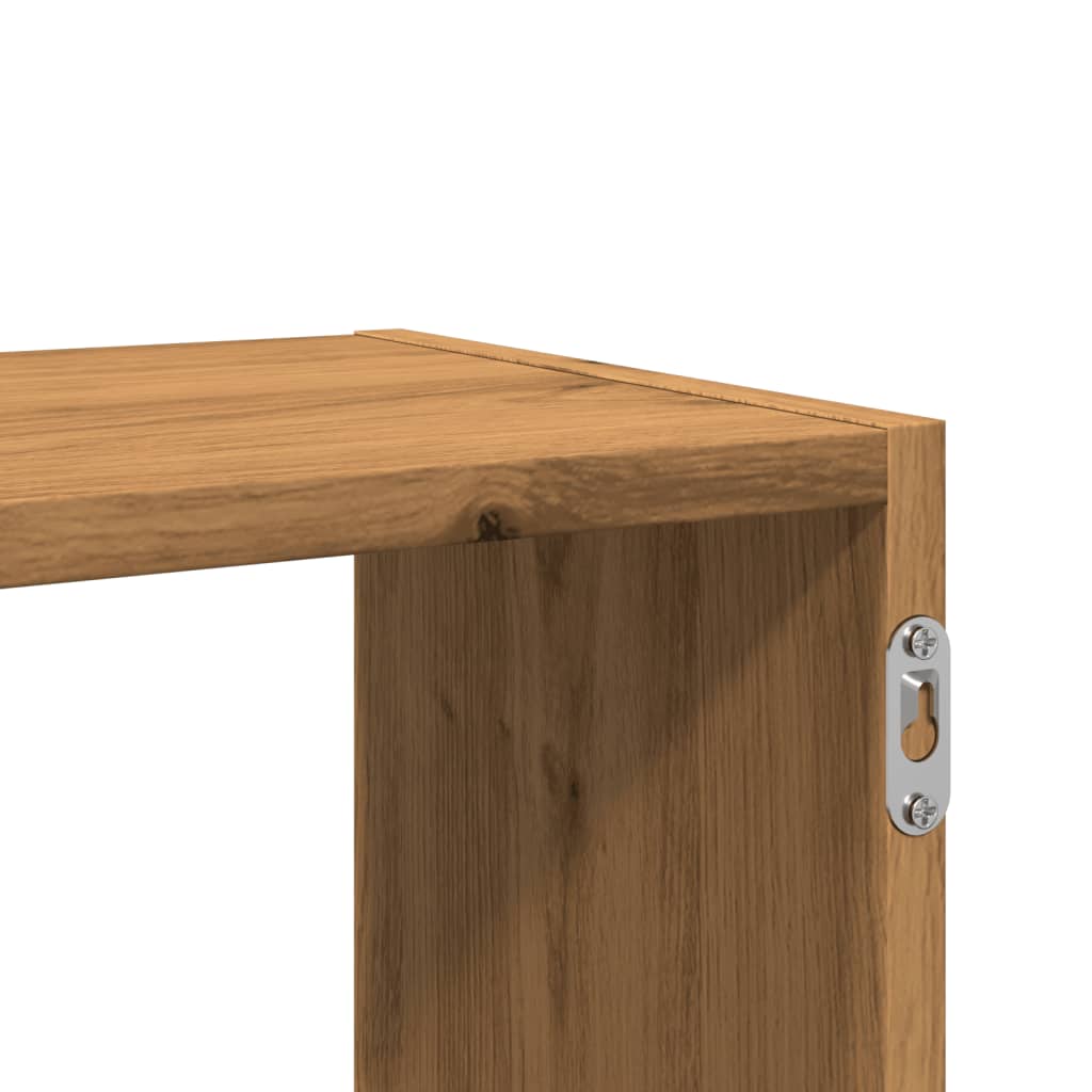 Wandschap 100x25x50 cm bewerkt hout artisanaal eikenkleurig is nu te koop bij PeponiXL, paradijselijk wonen!