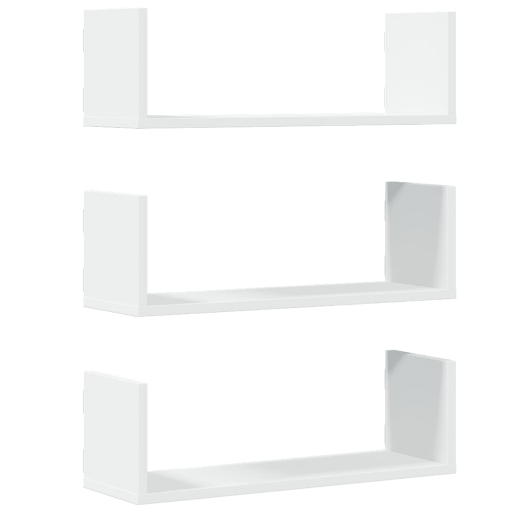 Wandschappen 3 st 58x18x18 cm bewerkt hout wit is nu te koop bij PeponiXL, paradijselijk wonen!