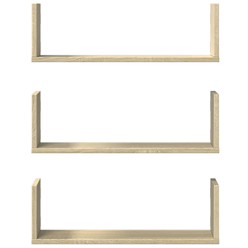 Wandschappen 3 st 58x18x18 cm spaanplaat sonoma eikenkleurig is nu te koop bij PeponiXL, paradijselijk wonen!