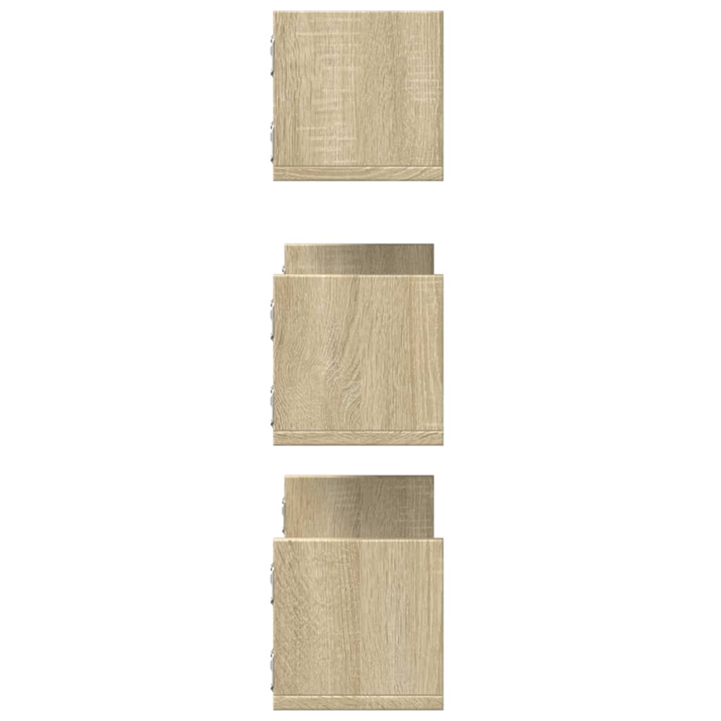 Wandschappen 3 st 58x18x18 cm spaanplaat sonoma eikenkleurig is nu te koop bij PeponiXL, paradijselijk wonen!