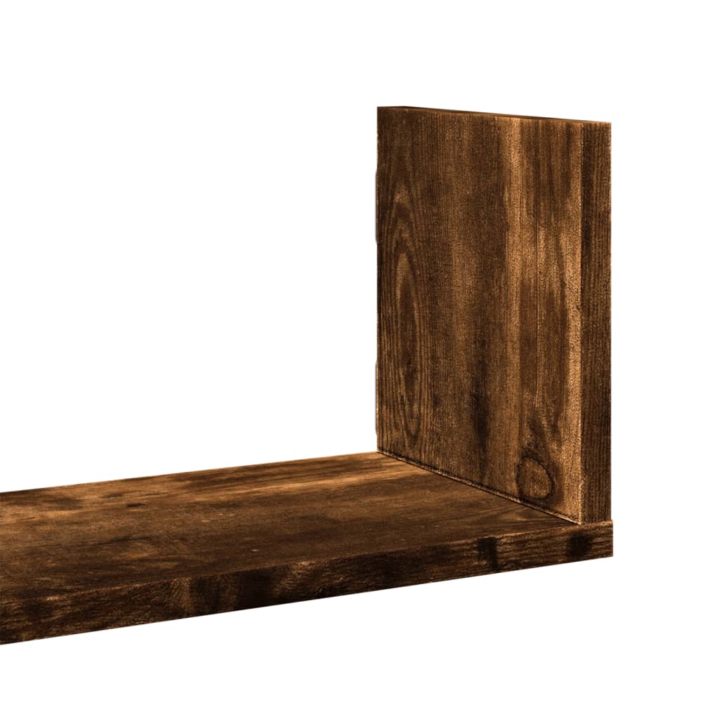 Wandschappen 3 st 58x18x18 cm bewerkt hout gerookt eikenkleurig is nu te koop bij PeponiXL, paradijselijk wonen!