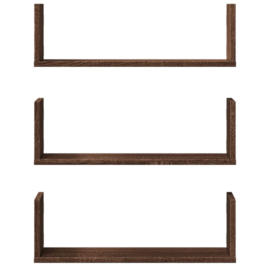 Wandschappen 3 st 58x18x18 cm bewerkt hout bruin eikenkleurig is nu te koop bij PeponiXL, paradijselijk wonen!
