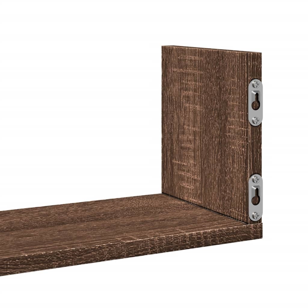 Wandschappen 3 st 58x18x18 cm bewerkt hout bruin eikenkleurig is nu te koop bij PeponiXL, paradijselijk wonen!