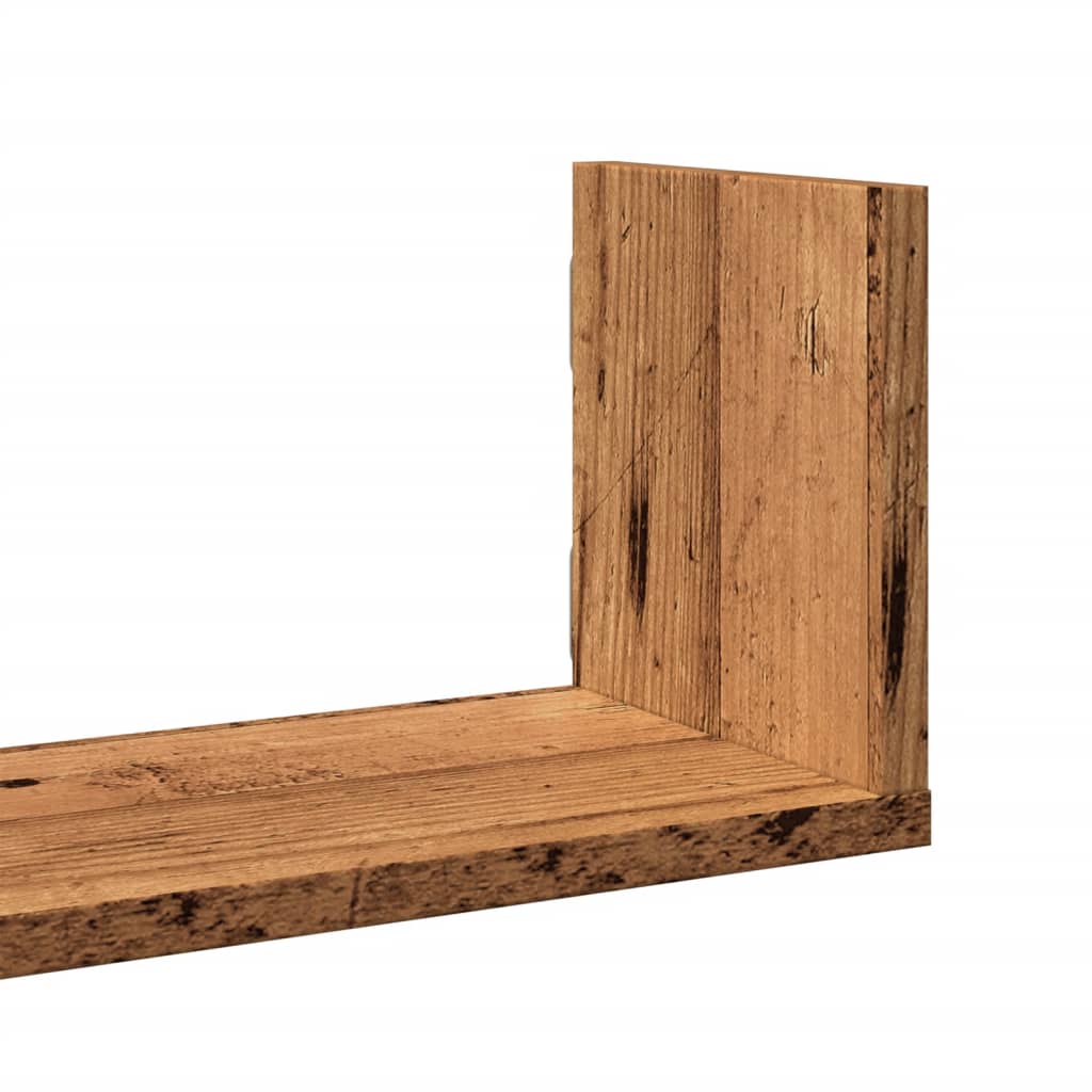 Wandschappen 3 st 58x18x18 cm bewerkt hout oud houtkleurig is nu te koop bij PeponiXL, paradijselijk wonen!