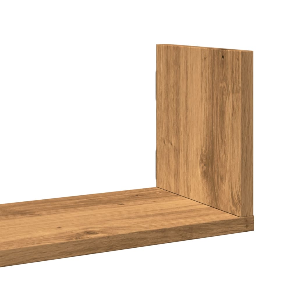 Wandschappen 3 st 58x18x18 cm bewerkt hout artisanaal eiken is nu te koop bij PeponiXL, paradijselijk wonen!