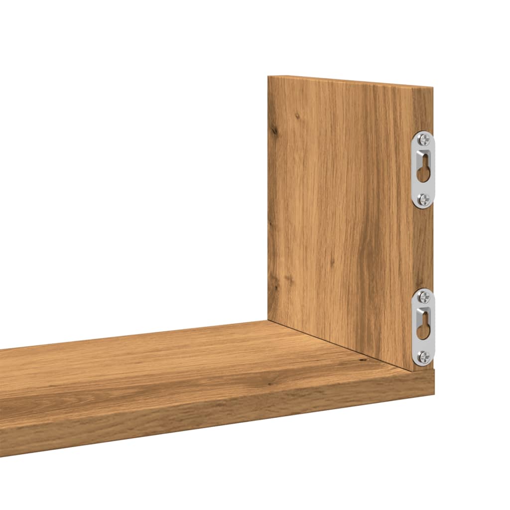 Wandschappen 3 st 58x18x18 cm bewerkt hout artisanaal eiken is nu te koop bij PeponiXL, paradijselijk wonen!
